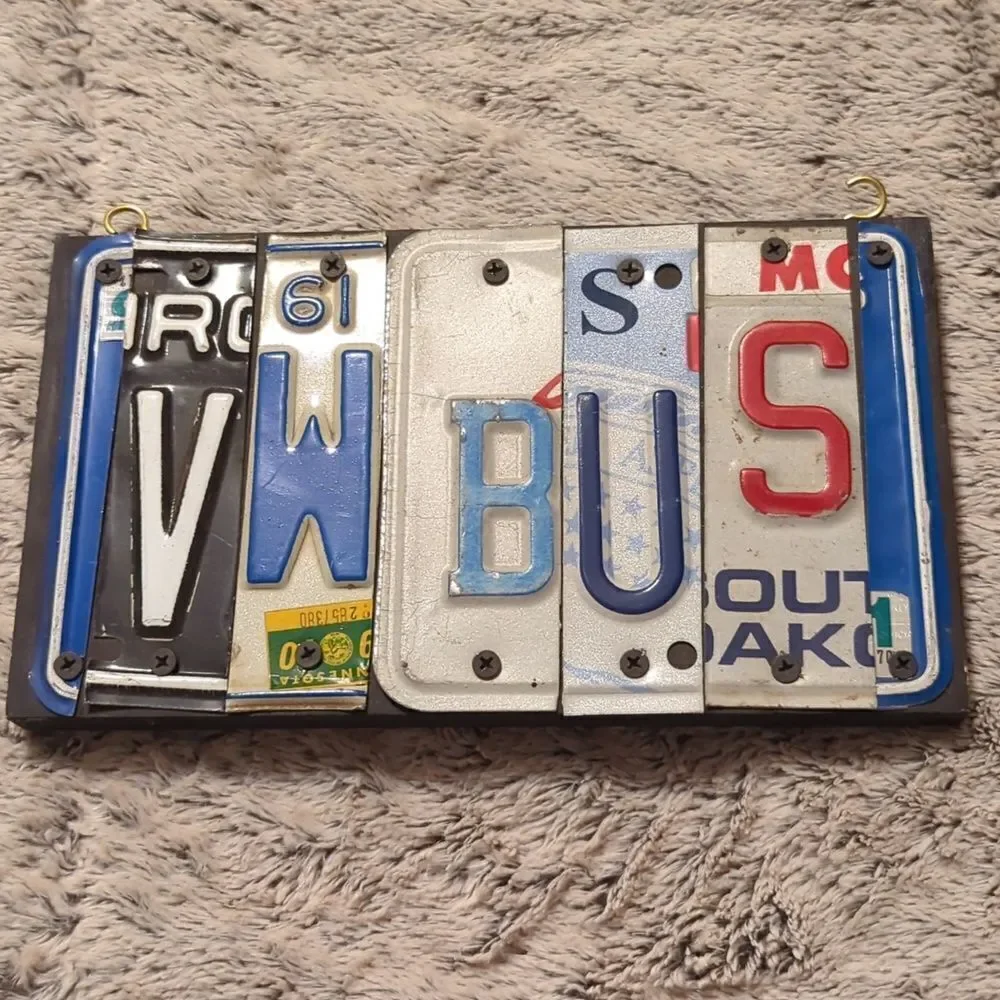 Handmade license plates shop, garage, man cave, she should, Auto Art VW Bus sign